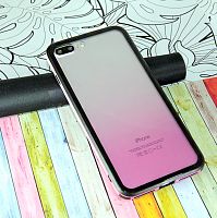 Чехол-накладка для iPhone 7/8 Plus GRADIENT TPU+Glass розовый  - фото