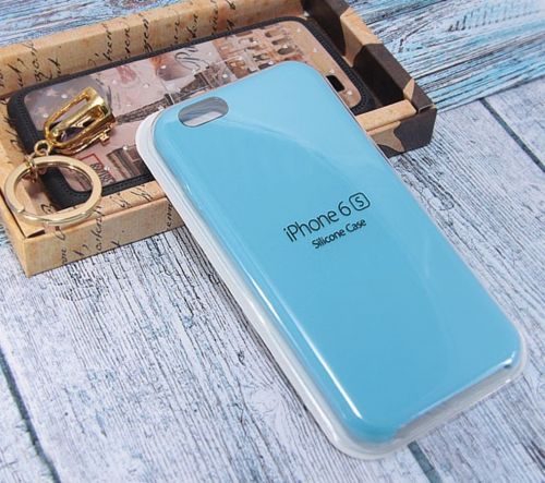 Чехол-накладка для iPhone 6/6S SILICONE CASE AAA голубой  - фото
