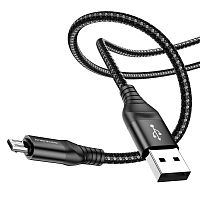 Кабель USB-Micro USB BOROFONE BX56 Delightful 2.4A 1м черный - фото