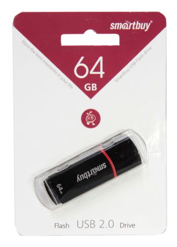 USB 2.0 флэш карта 64 Gb Smart Buy Crown черный оптом, в розницу Центр Компаньон фото 2