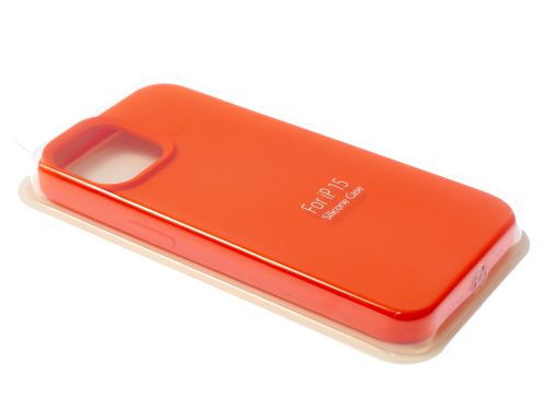 Чехол-накладка для iPhone 15 SILICONE CASE закрытый оранжевый (13) оптом, в розницу Центр Компаньон фото 2
