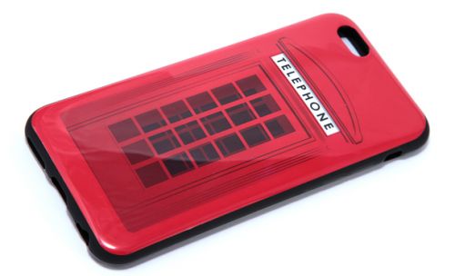 Чехол-накладка для iPhone 6/6S IMAGE TPU Телефон.будка красн - фото фото 3