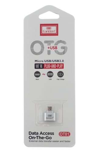 Адаптер USB MICRO USB OTG EarlDom ET-OT01 серебро блистер оптом, в розницу Центр Компаньон фото 3