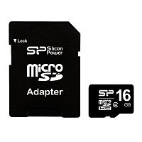 Карта памяти MicroSD 16 Gb Класс 10 Silicon Power без адаптер - фото