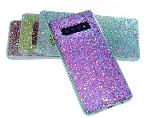 Чехол-накладка для Samsung G973 S10 DROP STAR TPU фиолетовый  - фото