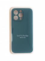 Чехол-накладка для iPhone 15 Pro Max VEGLAS SILICONE CASE Защита камеры хвойно-зеленый (58) - фото