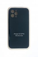 Чехол-накладка для iPhone 12 Pro SILICONE CASE Защита камеры (18) черный - фото