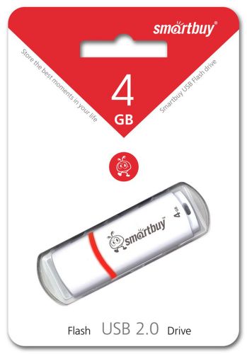 USB флэш карта 4 Gb USB 2.0 Smart Buy Crown белый оптом, в розницу Центр Компаньон фото 2