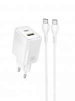 СЗУ USB HOCO CS112A PD30W QC3.0 кабель Type-C белый - фото