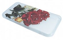 Купить Чехол-накладка для iPhone X/XS FASHION TPU стразы Роза красная оптом, в розницу в ОРЦ Компаньон