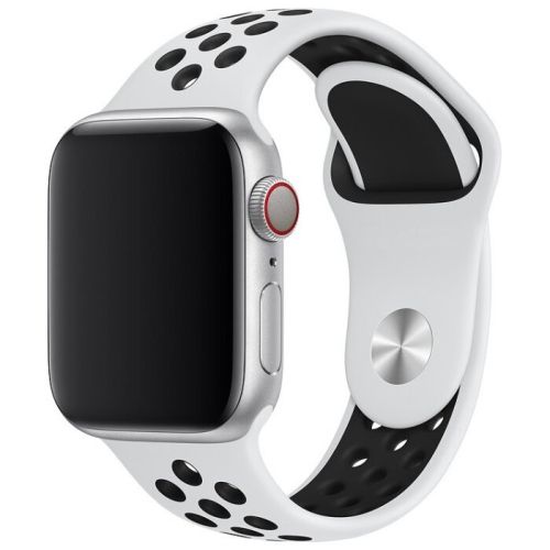 Ремешок для Apple Watch Sport Отверстия 38/40/41mm бело-черный оптом, в розницу Центр Компаньон фото 2