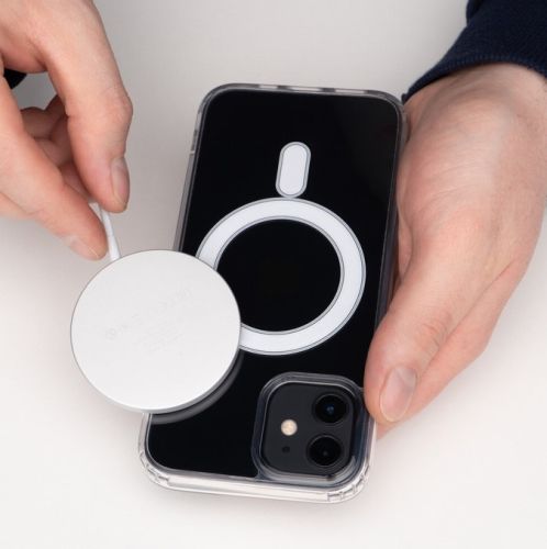 Чехол-накладка для iPhone 12 Pro Max Clear TPU поддержка MagSafe прозрачный коробка оптом, в розницу Центр Компаньон фото 3