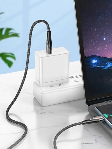 Кабель USB Type-C HOCO U133 Monte 3.0A 1.2м черный - оптовая продажа фото 4 Кабель USB Type-C HOCO U133 Monte 3.0A 1.2м черный - фото фото 4