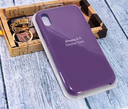 Чехол-накладка для iPhone X/XS VEGLAS SILICONE CASE фиолетовый (45) - фото