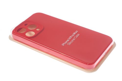 Чехол-накладка для iPhone 14 Pro Max SILICONE CASE Защита камеры красная (14) оптом, в розницу Центр Компаньон фото 2