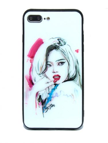 Чехол-накладка для iPhone 7/8 Plus LOVELY GLASS TPU девушка коробка - фото
