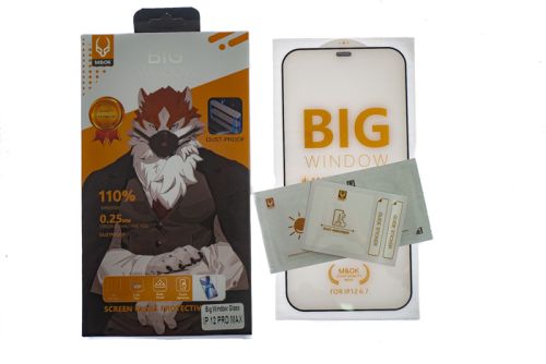 Защитное стекло для iPhone 12 Pro Max WOLF KING YOGA MASTER коробка черный оптом, в розницу Центр Компаньон фото 3