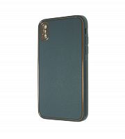 Купить Чехол-накладка для iPhone X/XS PC+PU LEATHER CASE темно-синий оптом, в розницу в ОРЦ Компаньон