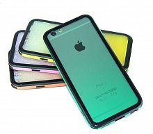 Чехол-накладка для iPhone 6/6S GRADIENT TPU+Glass зеленый - фото