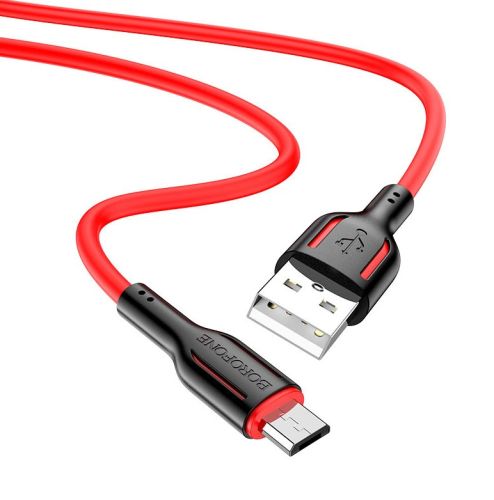 Кабель USB-Micro USB BOROFONE BX63 Charming 2.4A 1м черно-красный оптом, в розницу Центр Компаньон фото 2
