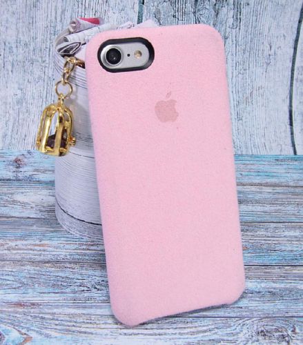 Чехол-накладка для iPhone 7/8/SE ALCANTARA CASE светло-розовый - фото
