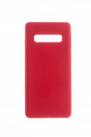 Чехол-накладка для Samsung G973F S10 SILICONE CASE OP закрытый красный (1) - фото