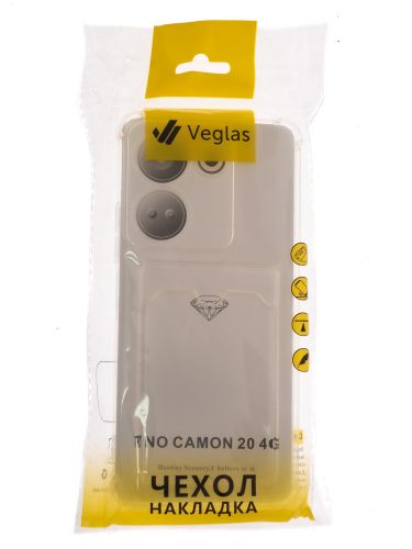 Чехол-накладка для TECNO Camon 20/20 Pro VEGLAS Air Pocket прозрачный оптом, в розницу Центр Компаньон фото 4