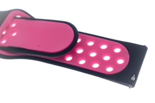 Ремешок для Samsung Watch Sport Отверстия 20mm черно-розовый оптом, в розницу Центр Компаньон фото 2