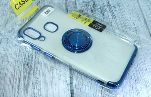 Чехол-накладка для Samsung A405F A40 ELECTROPLATED TPU КОЛЬЦО синий - фото фото 2