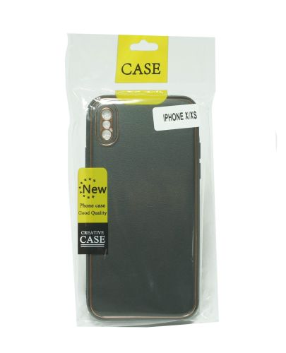 Чехол-накладка для iPhone X/XS PC+PU LEATHER CASE черный оптом, в розницу Центр Компаньон фото 3