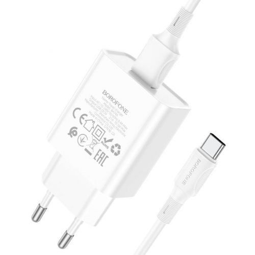СЗУ USB 2.1A BOROFONE BA74A Aspirer кабель Type-C белый - оптовая продажа фото 4 СЗУ USB 2.1A BOROFONE BA74A Aspirer кабель Type-C белый - фото фото 4