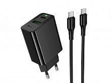 СЗУ Type-C HOCO CS94A 3A PD20W QC3.0 кабель Type-C черный - фото