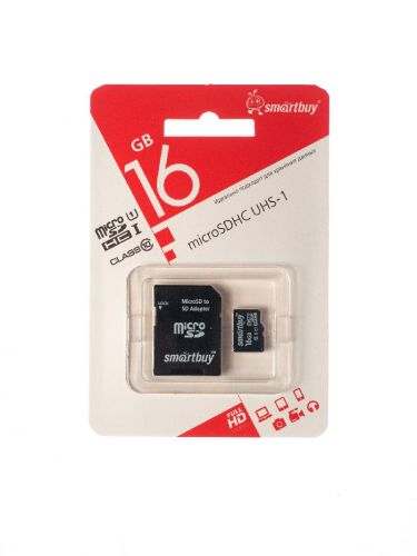 Карта памяти MicroSD 16 Gb Класс 10 Smart Buy UHS-1 адаптер - оптовая продажа Карта памяти MicroSD 16 Gb Класс 10 Smart Buy UHS-1 адаптер - фото