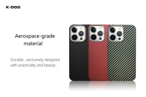 Чехол-накладка для iPhone 13 Pro Max K-DOO Keivlar синий - фото фото 3