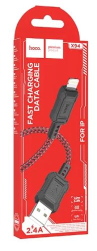 Кабель USB Lightning 8Pin HOCO X94 Leader 2.4A 1.0м красный оптом, в розницу Центр Компаньон фото 2