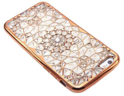 Чехол-накладка для iPhone 6/6S Plus  OY стразы TPU 001 розовое золото оптом, в розницу Центр Компаньон фото 3