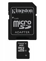 Карта памяти MicroSD 4 Gb Класс 4 Kingston адаптер - фото