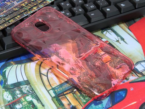 Чехол-накладка для Samsung J530 J5 JZZS Diamond TPU прозрачно-красный - фото