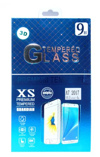 Защитное стекло для Samsung A720F A7 FULL FLAT 009288 черный - фото