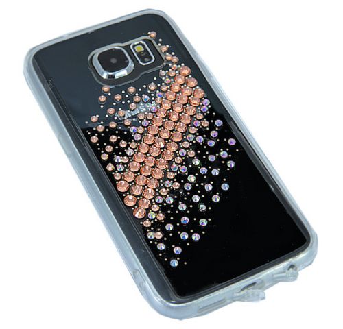 Чехол-накладка для SAMSUNG G930F S7 YOUNICOU стразы крупные Золотой узор TPU - фото