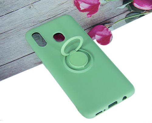 Чехол-накладка для Samsung A205F A20/A30 SOFT TOUCH TPU КОЛЬЦО зеленый - фото