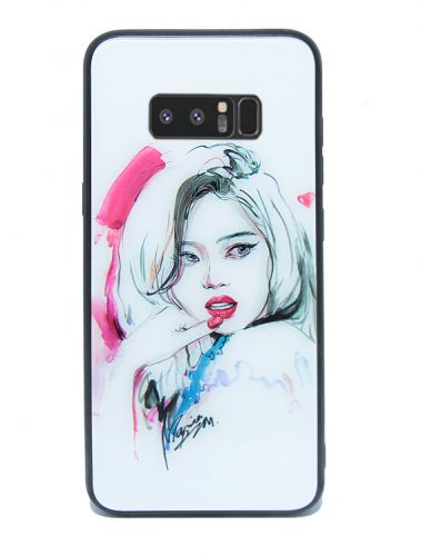 Чехол-накладка для Samsung N950 Note 8 LOVELY GLASS TPU девушка коробка - оптовая продажа Чехол-накладка для Samsung N950 Note 8 LOVELY GLASS TPU девушка коробка - фото