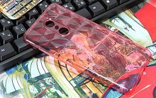 Чехол-накладка для XIAOMI Redmi Note 4X JZZS Diamond TPU прозрачно-красный - фото
