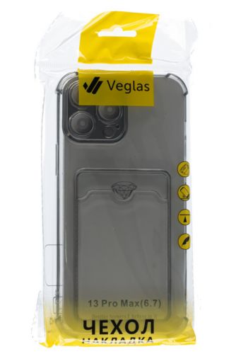 Чехол-накладка для iPhone 13 Pro Max VEGLAS Air Pocket черно-прозрачный - фото фото 4