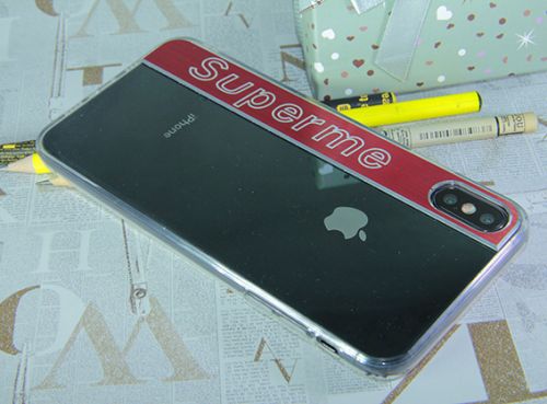 Чехол-накладка для iPhone X/XS SUPERME TPU красный  оптом, в розницу Центр Компаньон фото 3