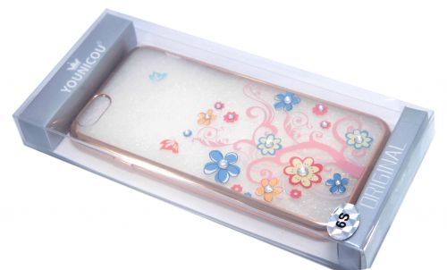 Чехол-накладка для iPhone 6/6S YOUNICOU стразы МНОГОЦВЕТ Рамка TPU - фото фото 2