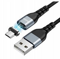 Кабель USB Type-C HOCO U96 Traveller magnetic 2.4A 1.2м черный - фото