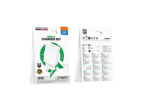 СЗУ USB BOROFONE BAS72A Spring QC3.0 3A кабель Type-C белый - оптовая продажа фото 6 СЗУ USB BOROFONE BAS72A Spring QC3.0 3A кабель Type-C белый - фото фото 6