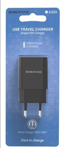 СЗУ USB 2.1A BOROFONE BA20A Sharp черный оптом, в розницу Центр Компаньон фото 3