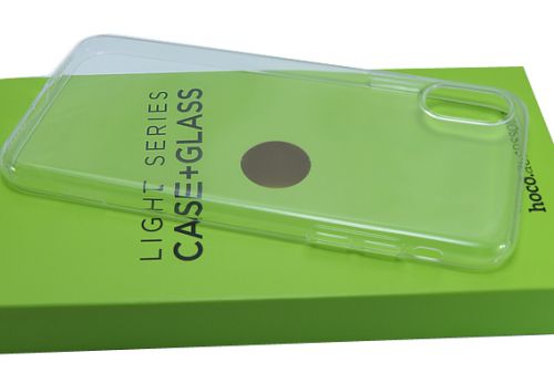 Чехол-накладка для iPhone X/XS HOCO LIGHT TPU черная + стекло оптом, в розницу Центр Компаньон фото 3